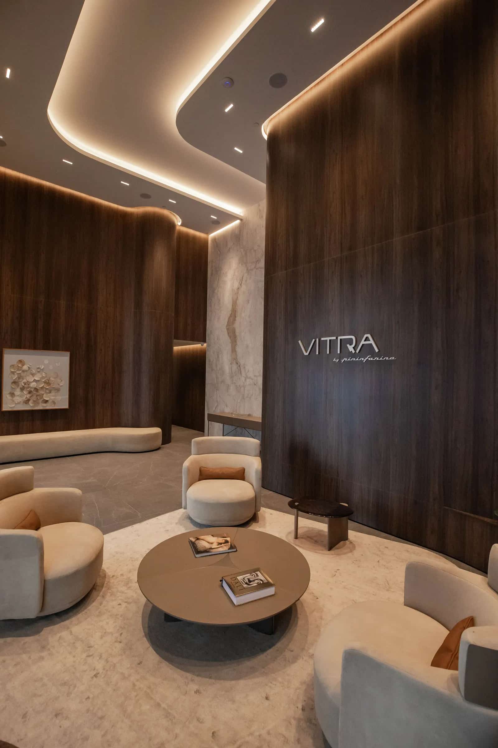 Hall com lounge desenhado pela Pininfarina